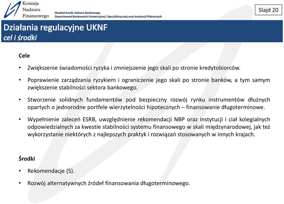 Stworzenie solidnych pod bezpieczny rynku opartych o jednorodne portfele hipotecznych finansowanie.