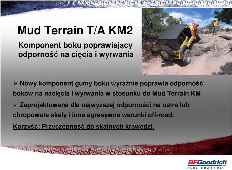 stosunku do Mud Terrain KM Zaprojektowana dla najwyższej odporności na ostre lub