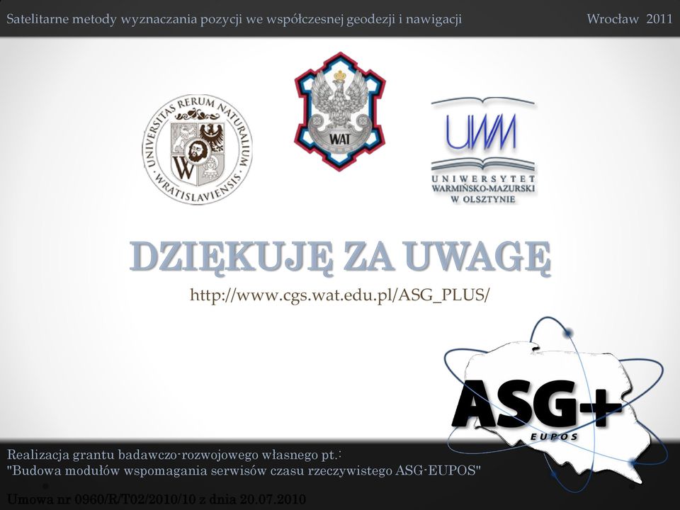 pl/asg_plus/ Realizacja grantu badawczo-rozwojowego własnego pt.