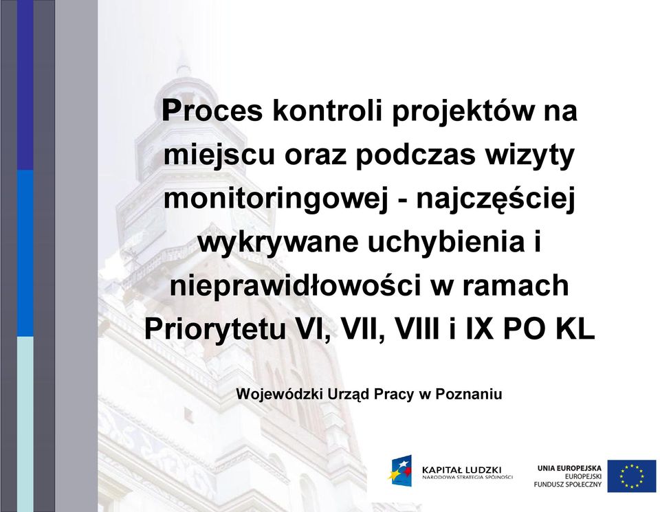 uchybienia i nieprawidłowości w ramach Priorytetu