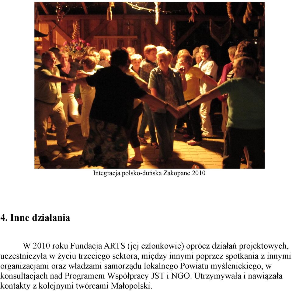 uczestniczyła w życiu trzeciego sektora, między innymi poprzez spotkania z innymi organizacjami