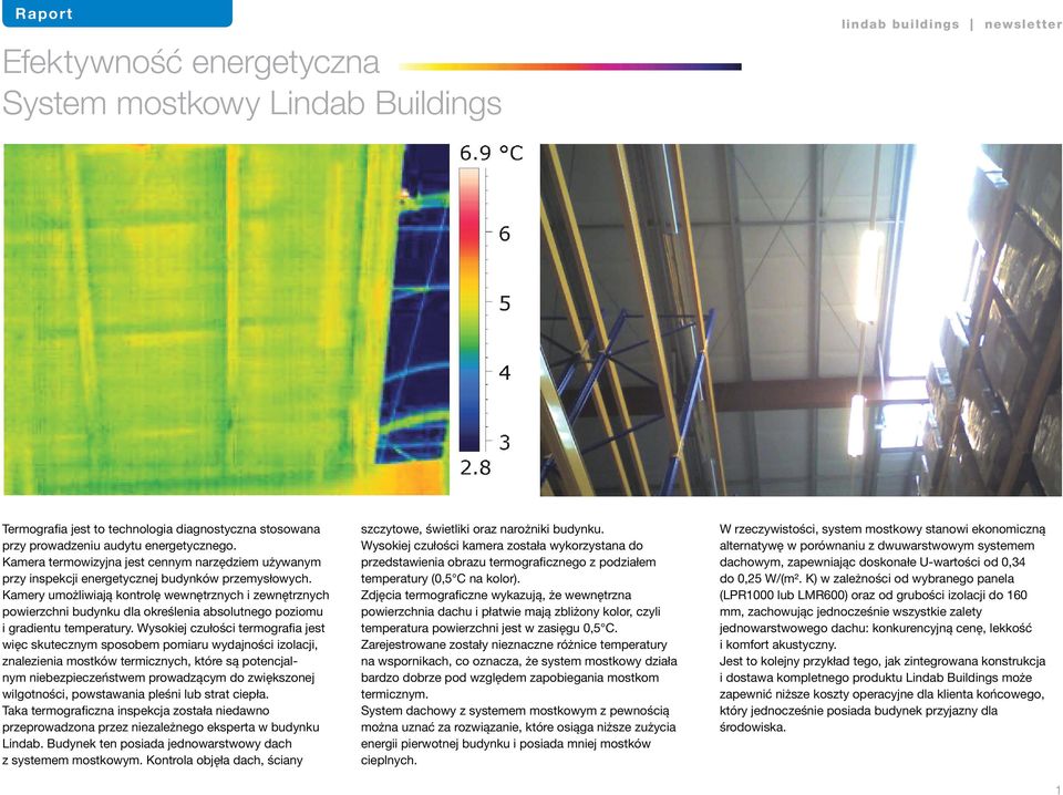 Kamery umożliwiają kontrolę wewnętrznych i zewnętrznych powierzchni budynku dla określenia absolutnego poziomu i gradientu temperatury.