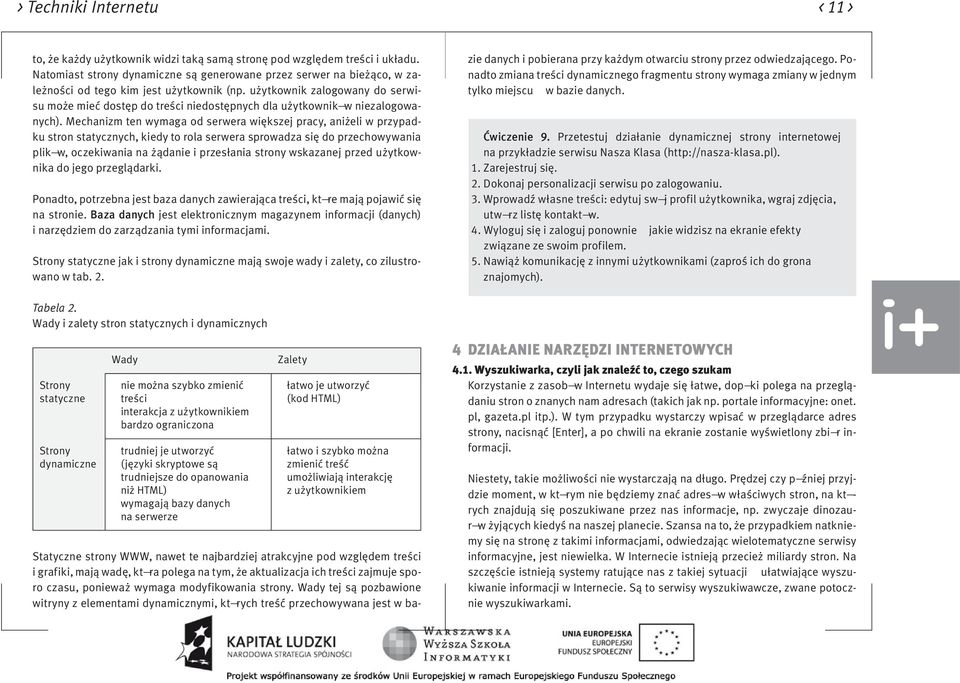 użytkownik zalogowany do serwisu może mieć dostęp do treści niedostępnych dla użytkownik w niezalogowanych).