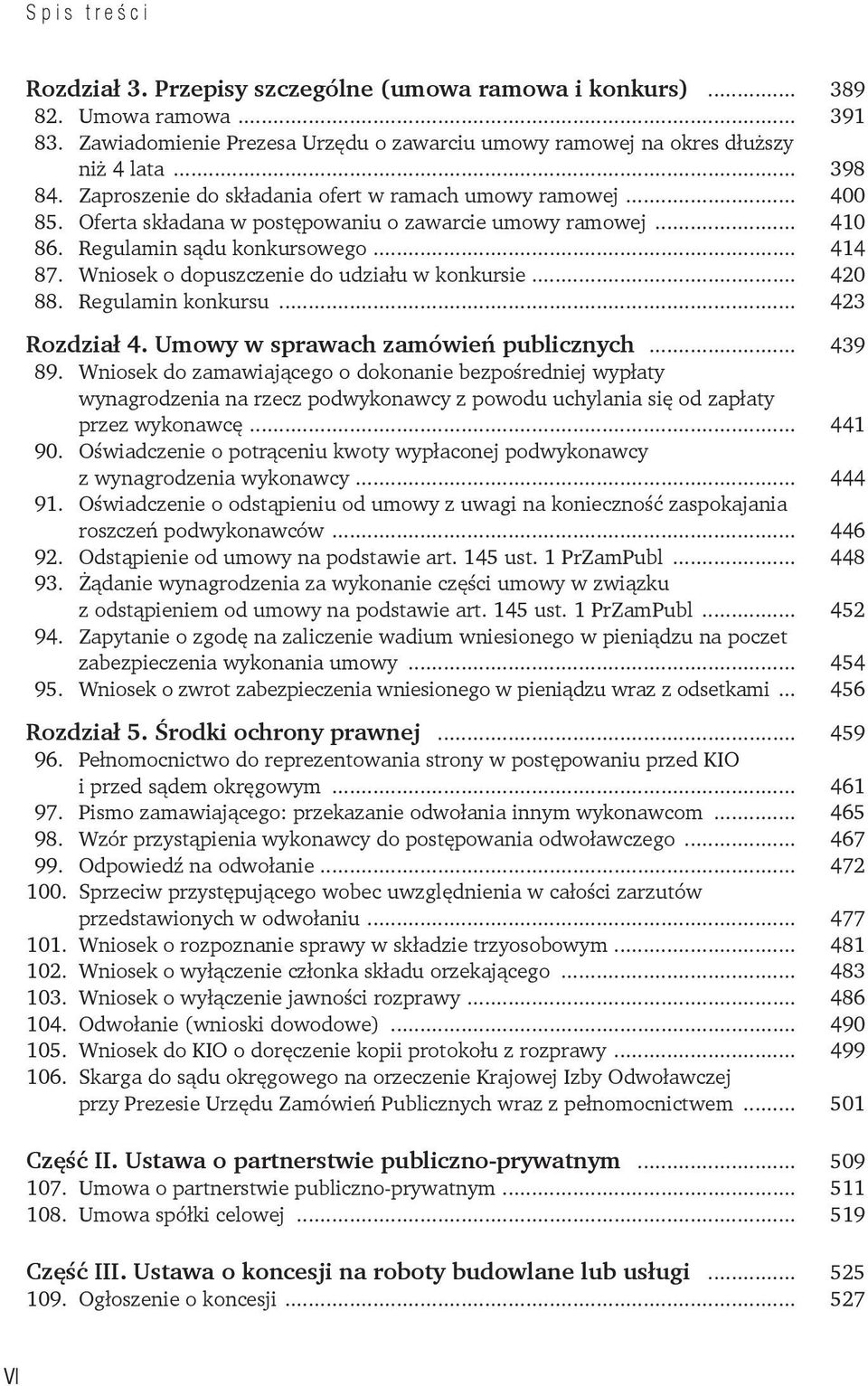 Wniosek o dopuszczenie do udziału w konkursie... 420 88. Regulamin konkursu... 423 Rozdział 4. Umowy w sprawach zamówień publicznych... 439 89.