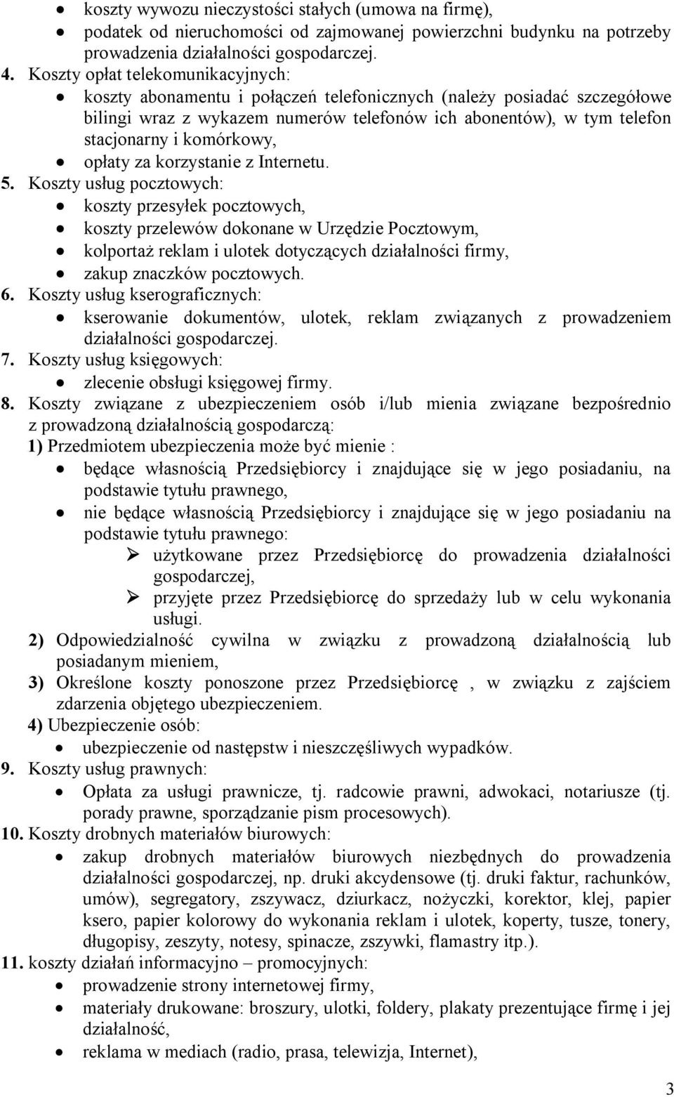 komórkowy, opłaty za korzystanie z Internetu. 5.