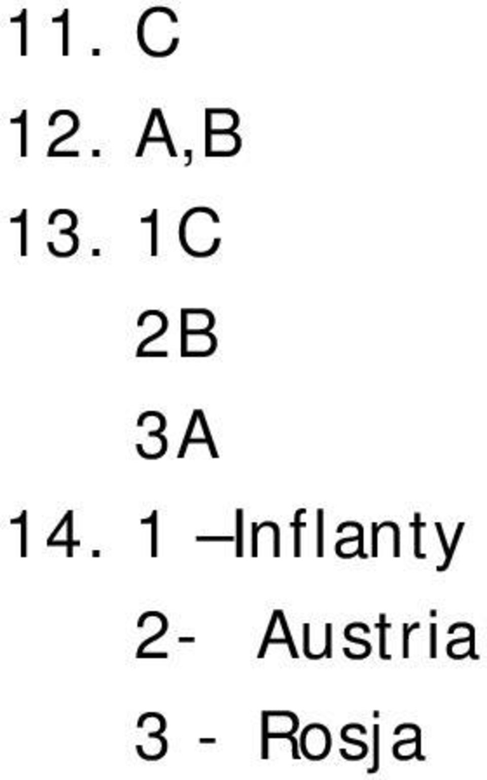 1C 2B 3A 14.