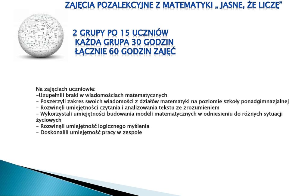 analizowania tekstu ze zrozumieniem - Wykorzystali umiejętności budowania modeli matematycznych w