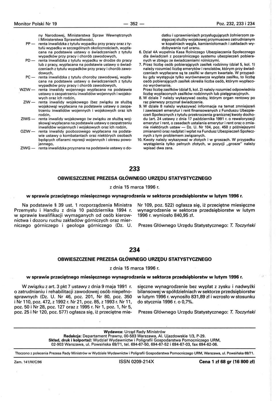 na pdstawie ustawy świadczeniach z tytułu wypadków przy pracy i chrób zawdwych, PO - renta inwalidzka z tytułu wypadku w drdze d pracy lub z pracy, wypłacana na pdstawie ustawy świadczeniach z tytułu