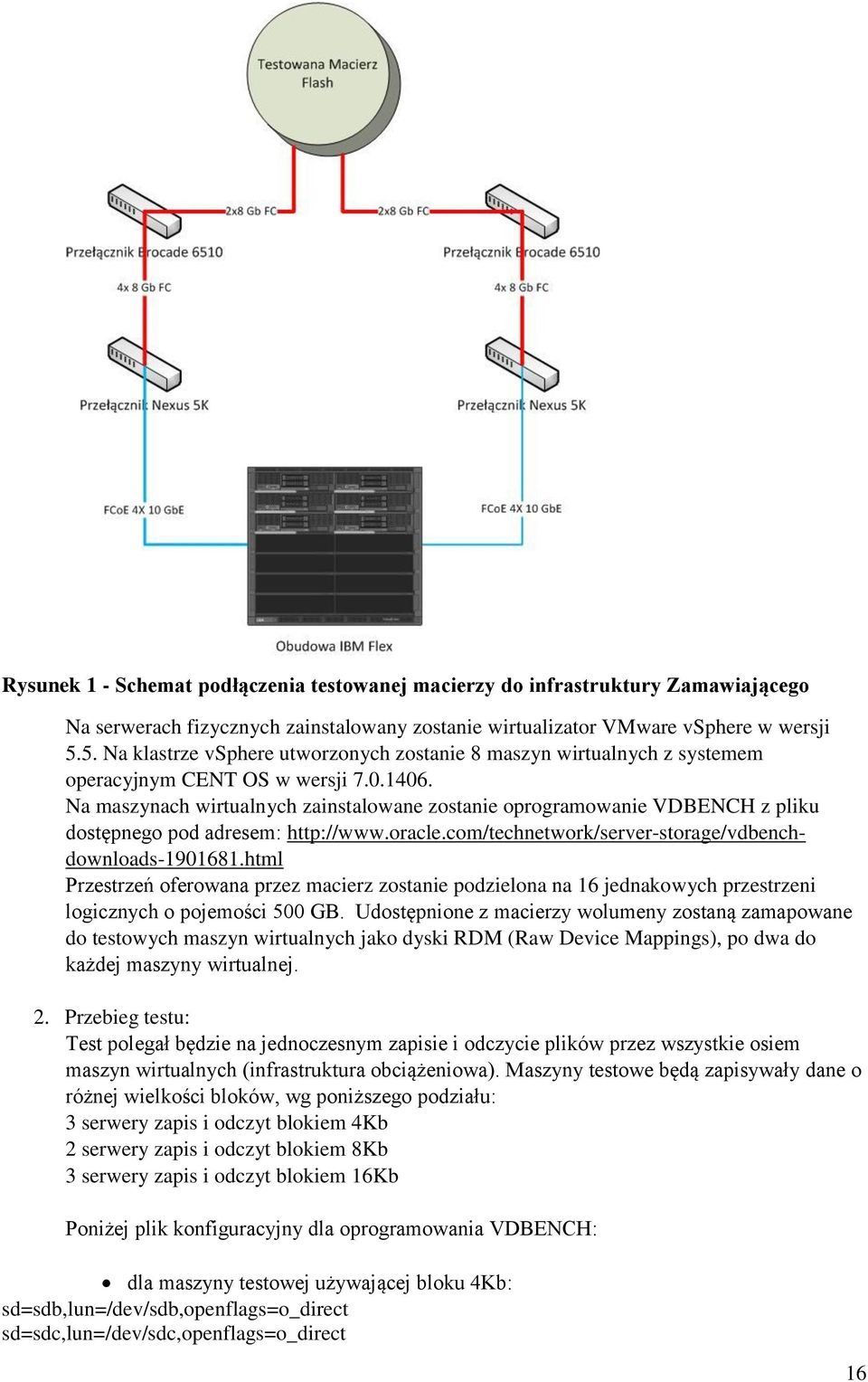 Na maszynach wirtualnych zainstalowane zostanie oprogramowanie VDBENCH z pliku dostępnego pod adresem: http://www.oracle.com/technetwork/server-storage/vdbenchdownloads-1901681.