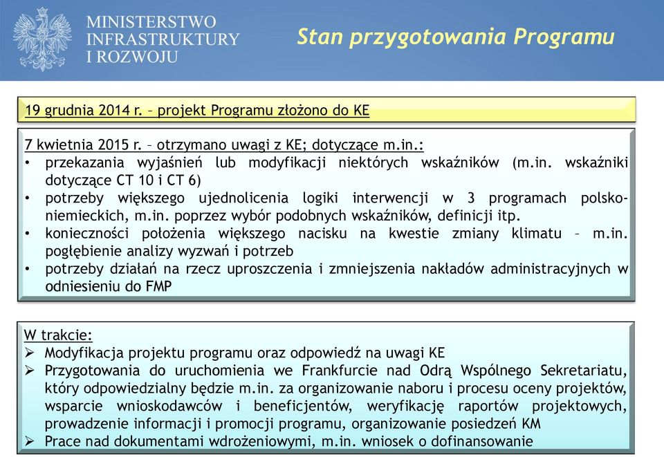 konieczności położenia większego nacisku na kwestie zmiany klimatu m.in.