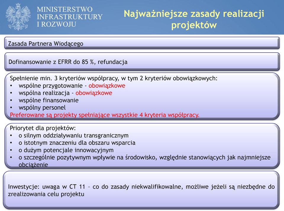 są projekty spełniające wszystkie 4 kryteria współpracy.