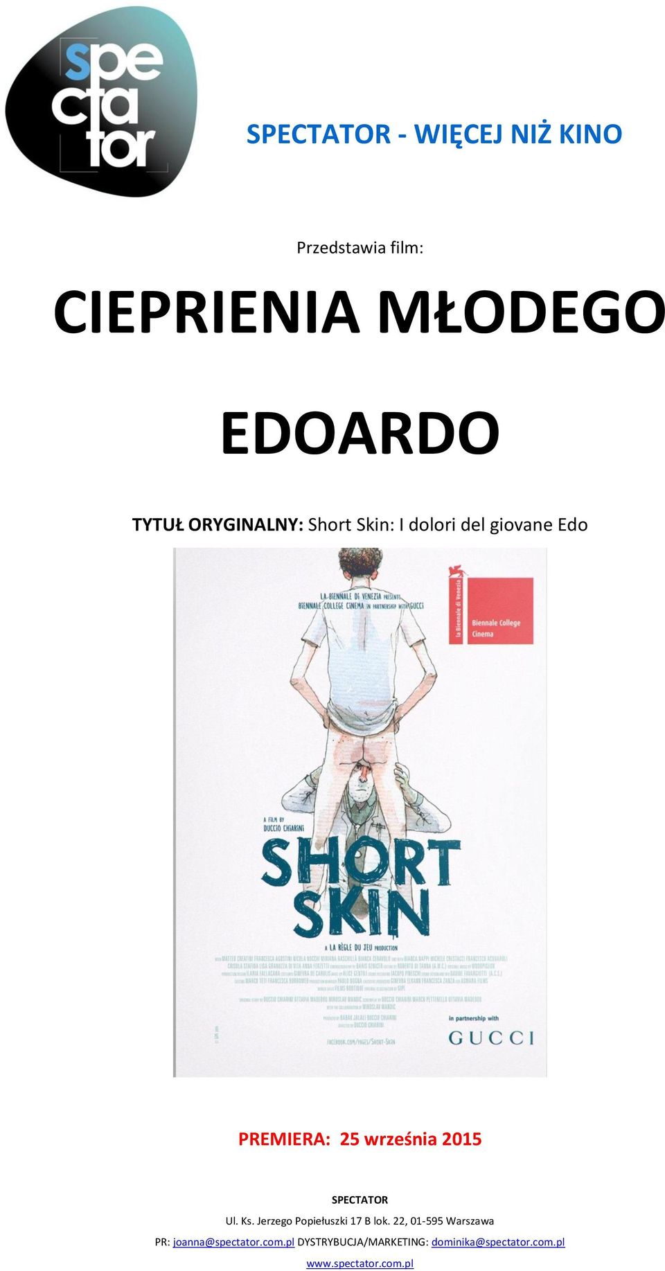 ORYGINALNY: Short Skin: I dolori