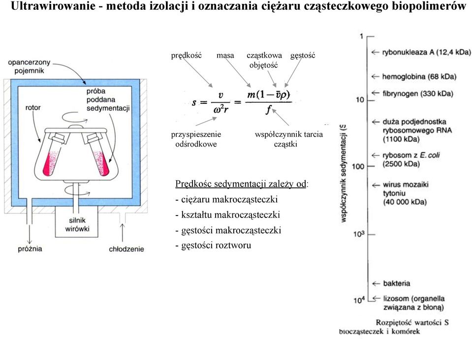 od"rodkowe wspó#czynnik tarcia cz&stki Pr'dko"c sedymentacji zale$y od: -
