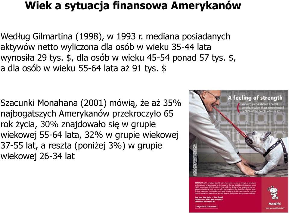$, dla osób w wieku 45-54 ponad 57 tys. $, a dla osób w wieku 55-64 lata aż 91 tys.
