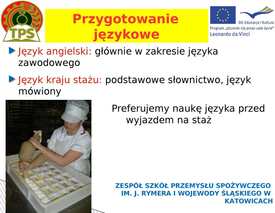 kraju stażu: podstawowe słownictwo, język