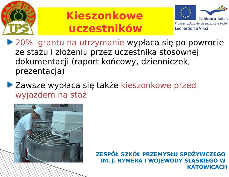 stosownej dokumentacji (raport końcowy, dzienniczek,