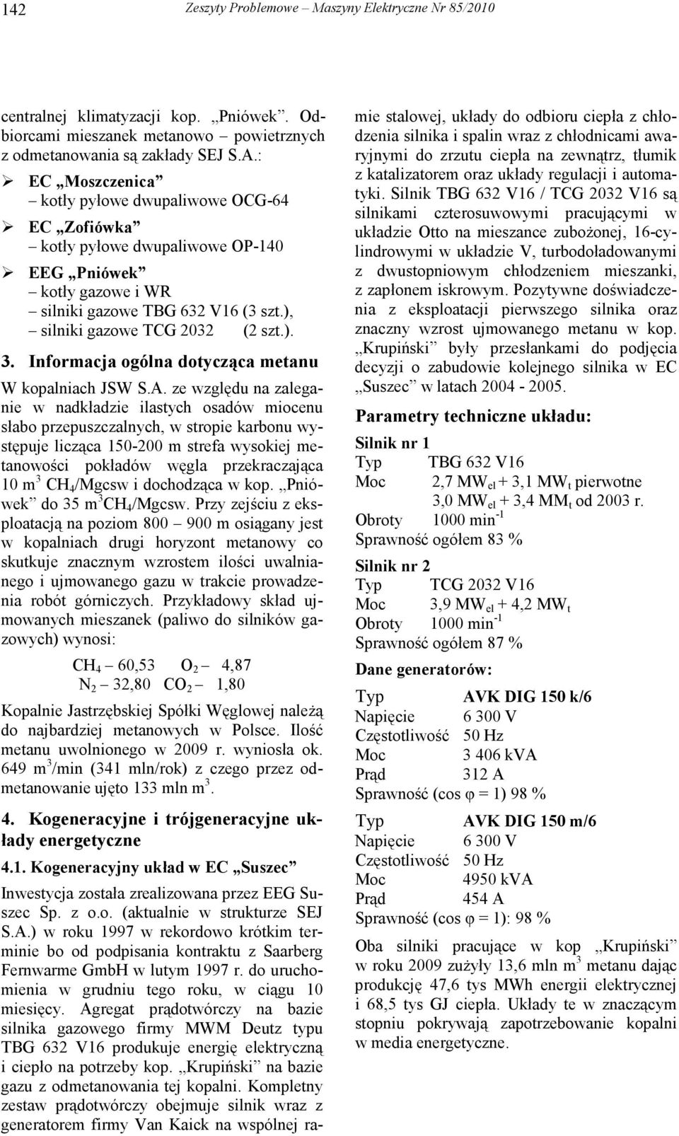 Informacja ogólna dotycząca metanu W kopalniach JSW S.A.