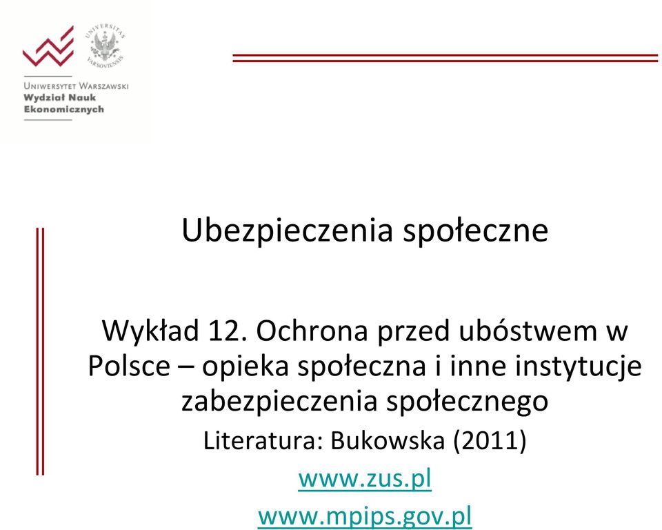 społeczna i inne instytucje zabezpieczenia