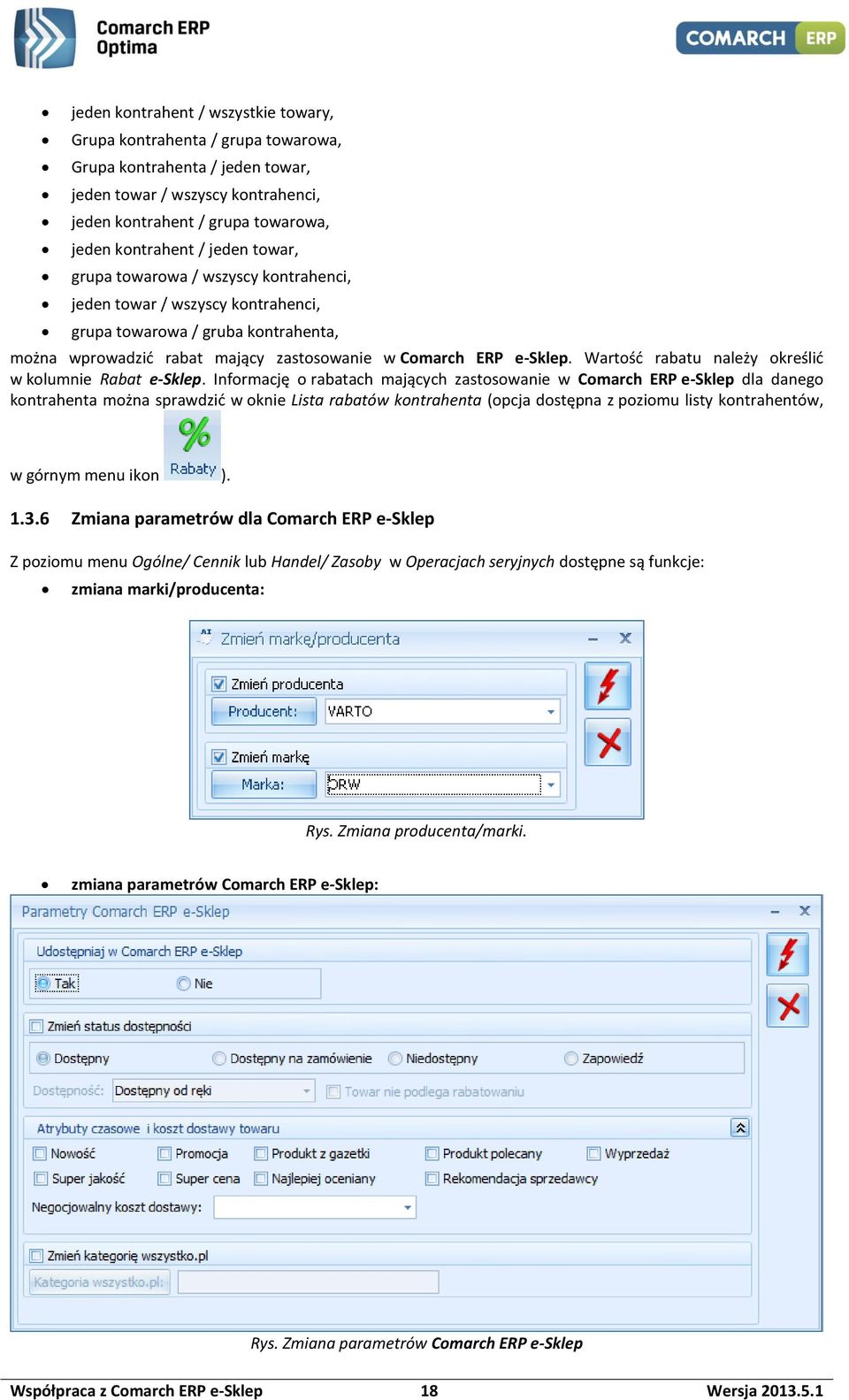 Wartość rabatu należy określić w kolumnie Rabat e-sklep.