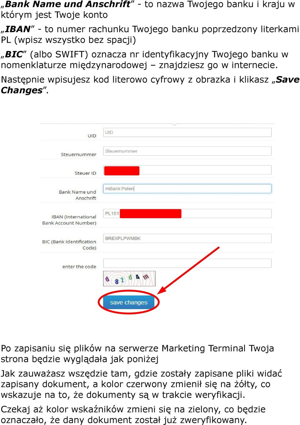 Po zapisaniu się plików na serwerze Marketing Terminal Twoja strona będzie wyglądała jak poniżej Jak zauważasz wszędzie tam, gdzie zostały zapisane pliki widać zapisany dokument, a kolor