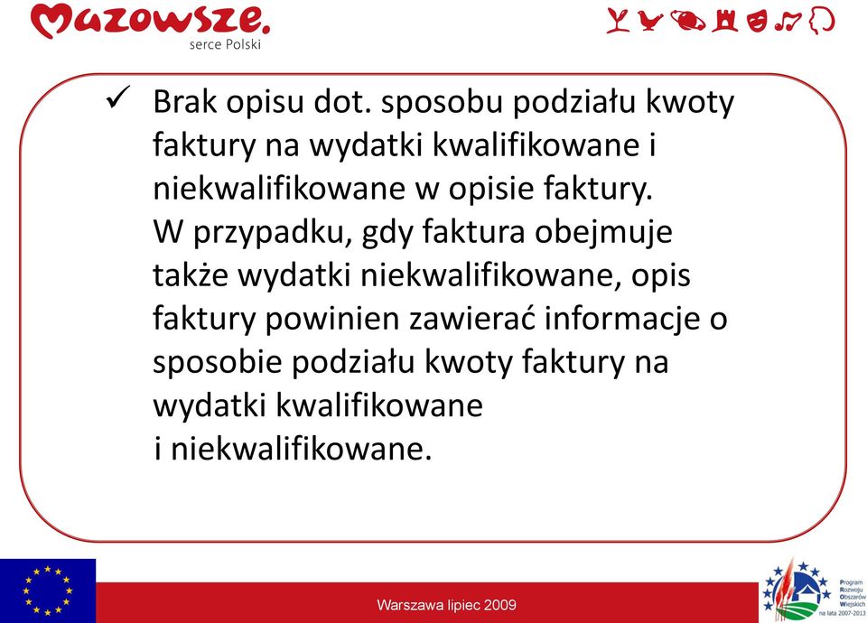 niekwalifikowane w opisie faktury.