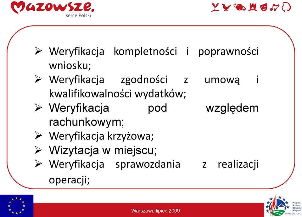 wydatków; Weryfikacja pod względem rachunkowym;