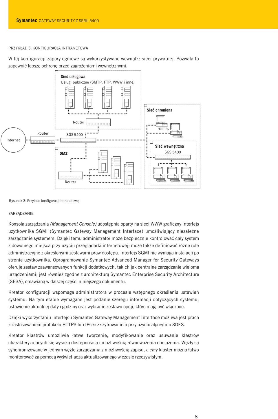 Konsola zarządzania (Management Console) udostępnia oparty na sieci WWW graficzny interfejs użytkownika SGMI (Symantec Gateway Management Interface) umożliwiający niezależne zarządzanie systemem.