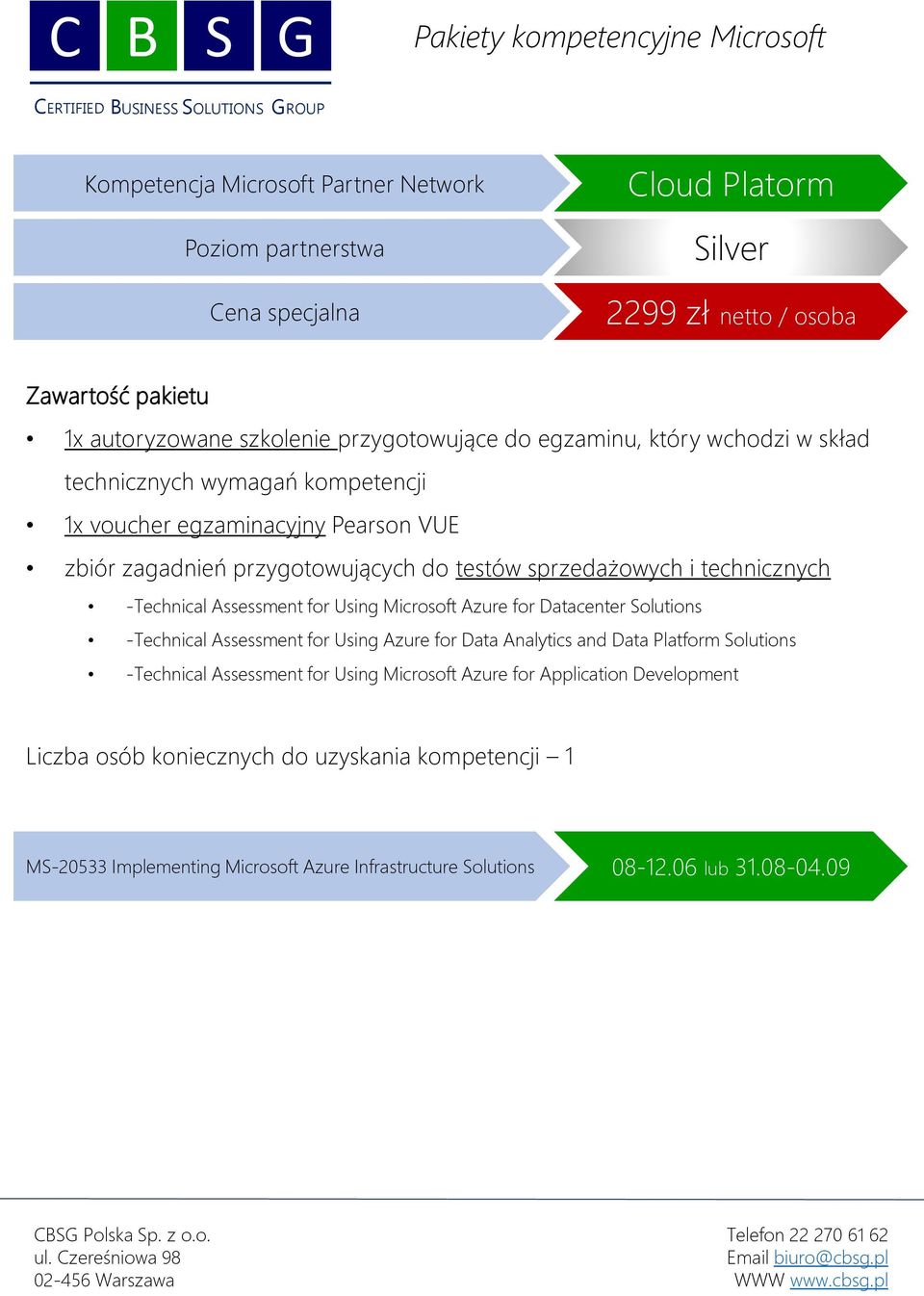 Solutions -Technical Assessment for Using Microsoft Azure for Application Development Liczba osób