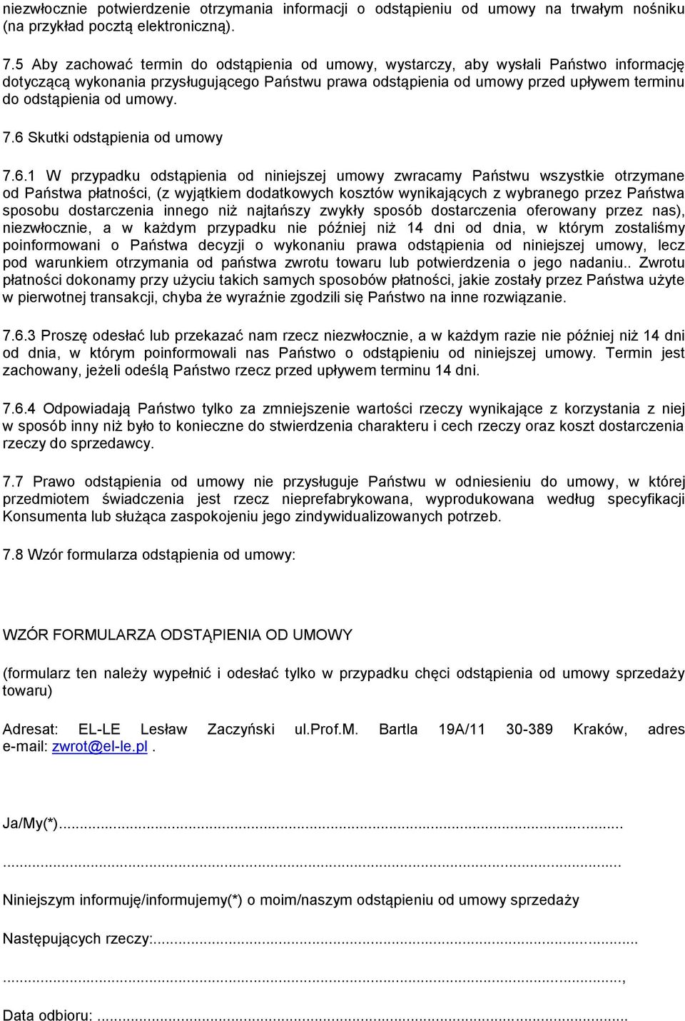 umowy. 7.6 