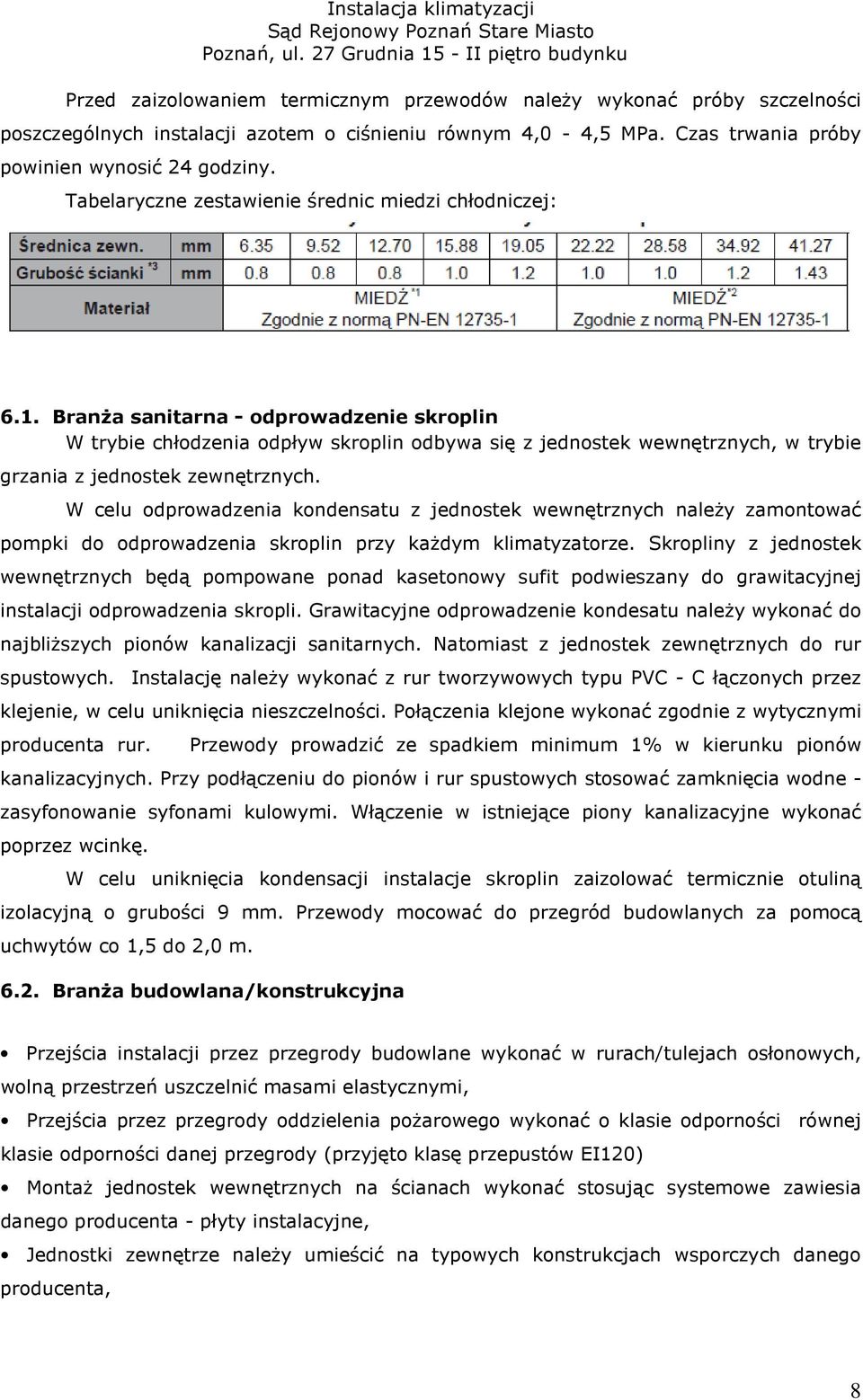 Branża sanitarna - odprowadzenie skroplin W trybie chłodzenia odpływ skroplin odbywa się z jednostek wewnętrznych, w trybie grzania z jednostek zewnętrznych.