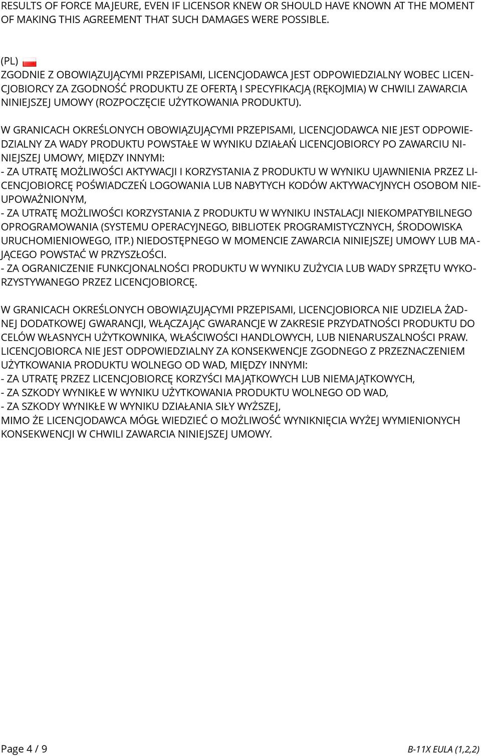 UŻYTKOWANIA PRODUKTU).