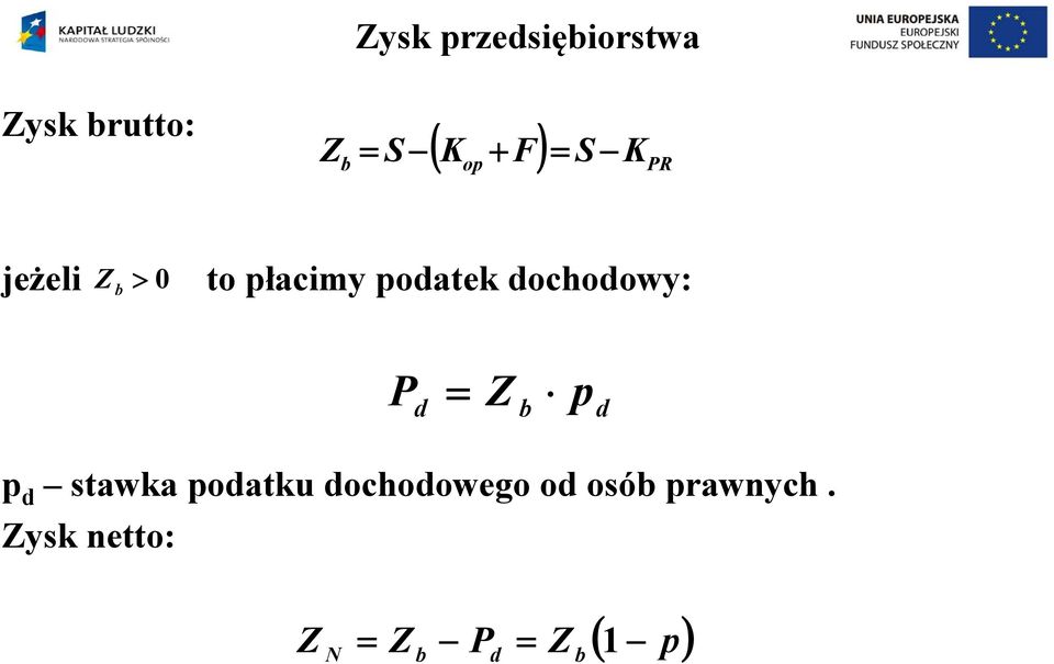 Z b P d = Z b p d p d stawka podatku dochodowego od