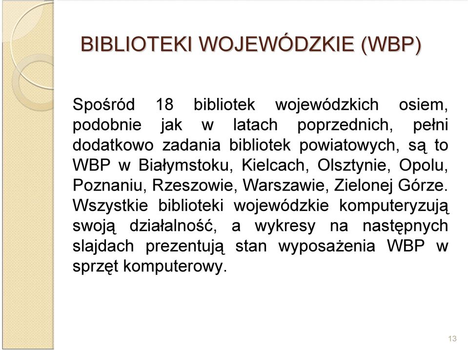 Olsztynie, Opolu, Poznaniu, Rzeszowie, Warszawie, Zielonej Górze.