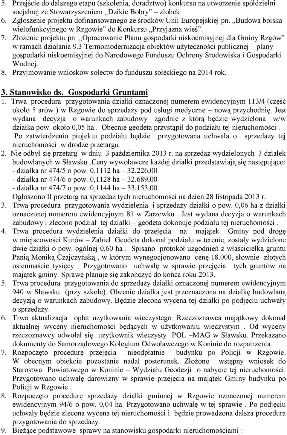 Opracowanie Planu gospodarki niskoemisyjnej dla Gminy Rzgów w ramach działania 9.