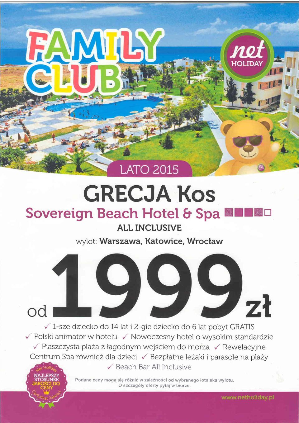 '/ Nowoczesny hotel o wysokim stand ardzie "/ Piaszczysta plaza z lagnym wejsctem do morza.