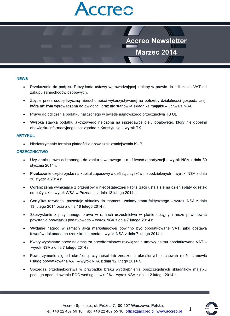 Prawo do odliczenia podatku naliczonego w świetle najnowszego orzecznictwa TS UE.