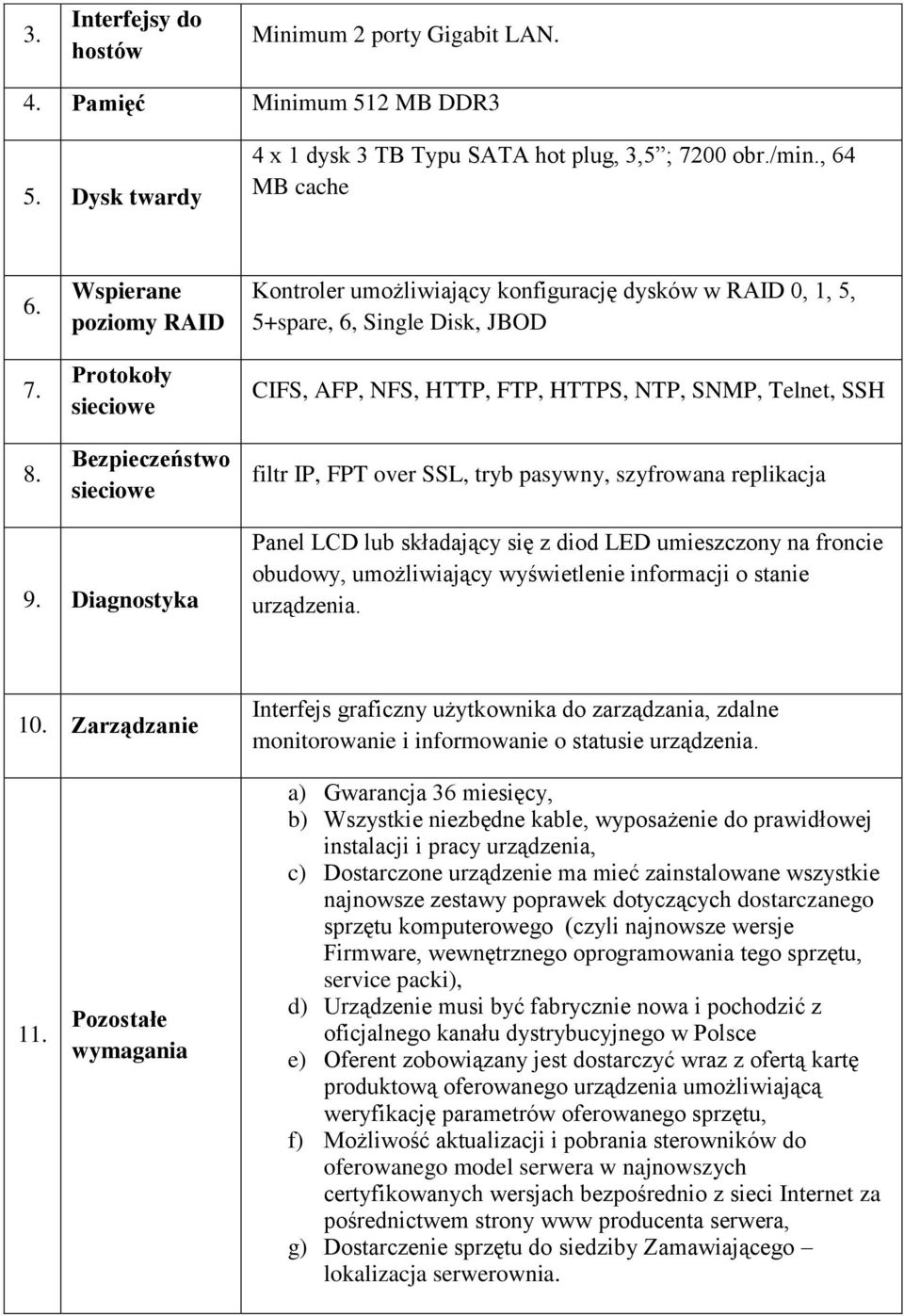 SNMP, Telnet, SSH filtr IP, FPT over SSL, tryb pasywny, szyfrowana replikacja 9.