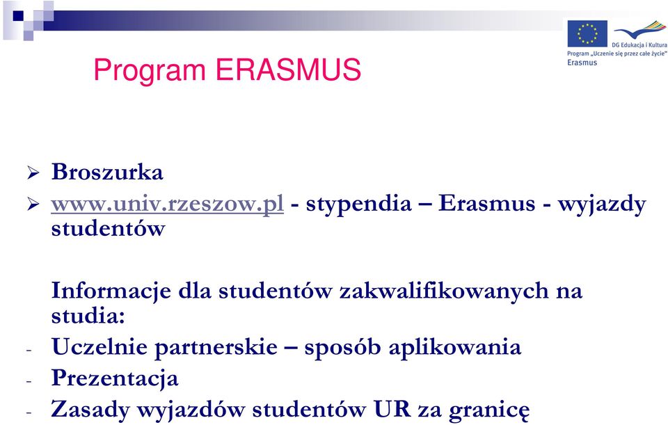 studentów zakwalifikowanych na studia: - Uczelnie
