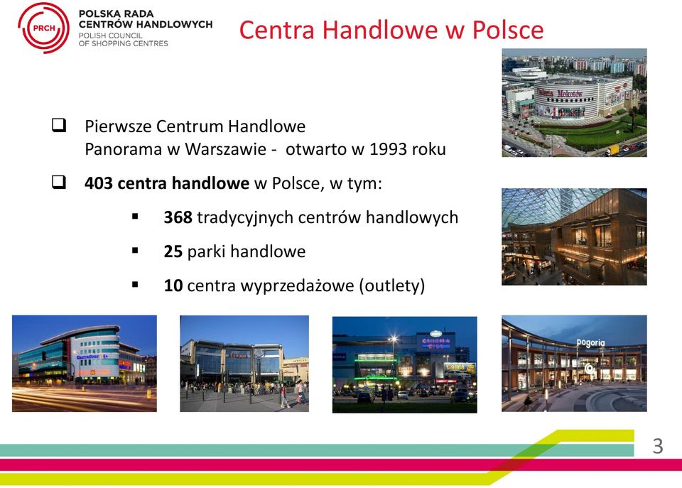 handlowe w Polsce, w tym: 368 tradycyjnych centrów