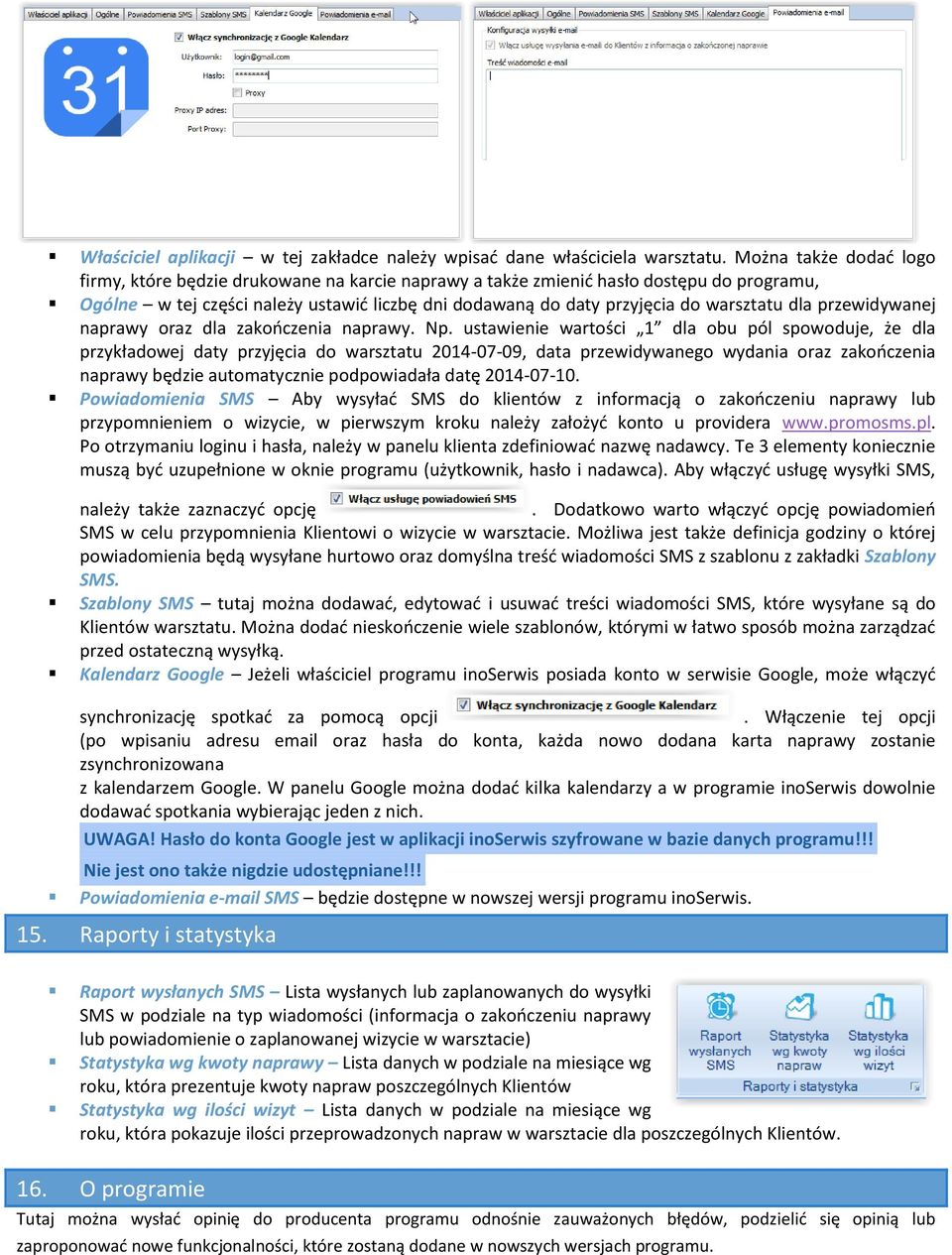 dla przewidywanej naprawy oraz dla zakończenia naprawy. Np.