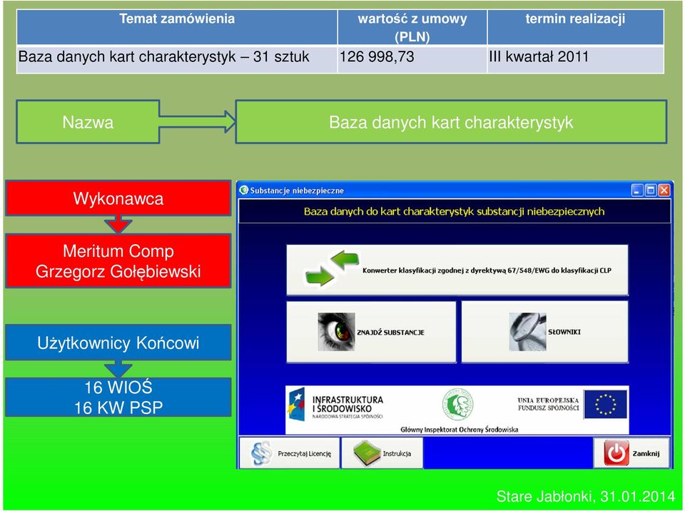 Nazwa Baza danych kart charakterystyk Wykonawca Meritum Comp