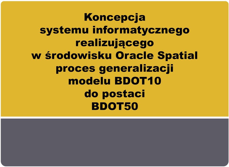 środowisku Oracle Spatial