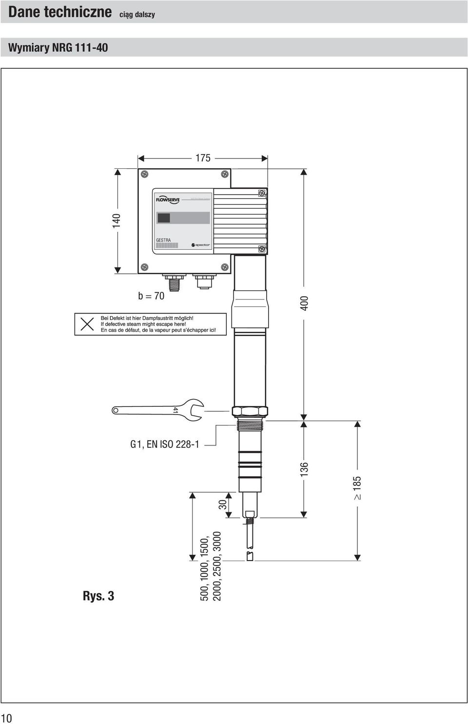 b = 70 G1, EN ISO 228-1 30 136 400 185
