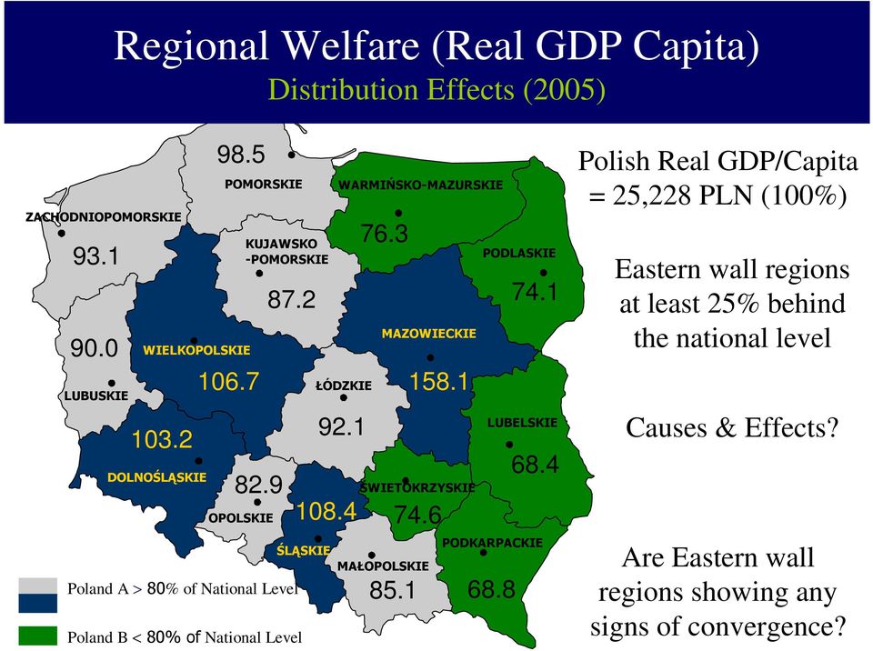 2 9 Poland A > 80% of National Level Poland B < 80% of National Level 92.1 108.4 ŚLĄSKIE WARMIŃSKO-MAZURSKIE ŁÓDZKIE 76.3 MAZOWIECKIE 85.1 158.