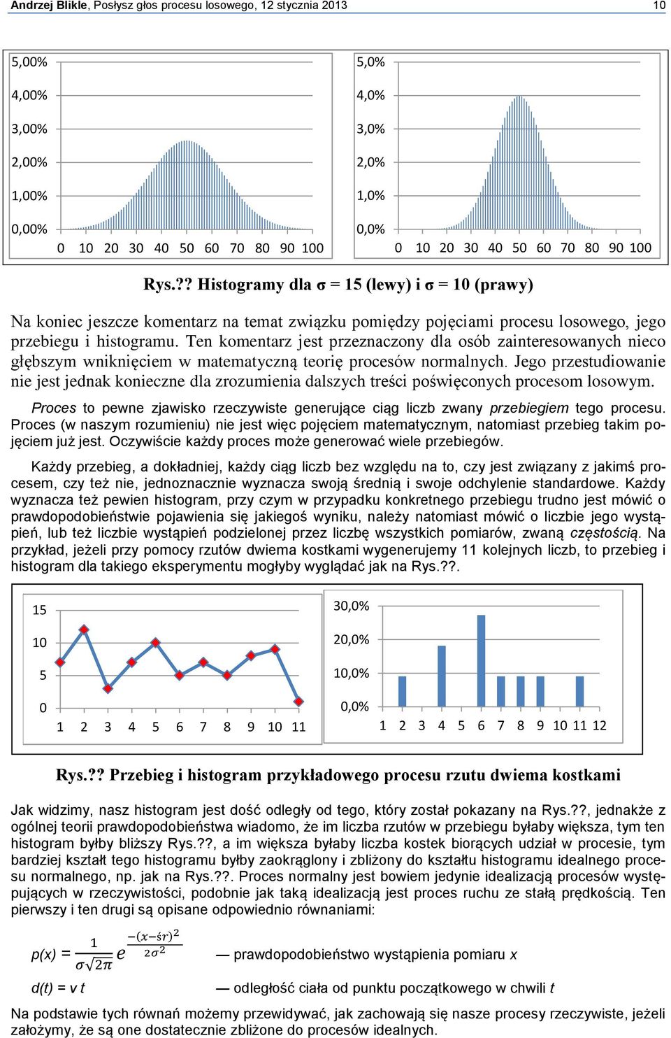 Ten komentarz jest przeznaczony dla osób zainteresowanych nieco głębszym wniknięciem w matematyczną teorię procesów normalnych.