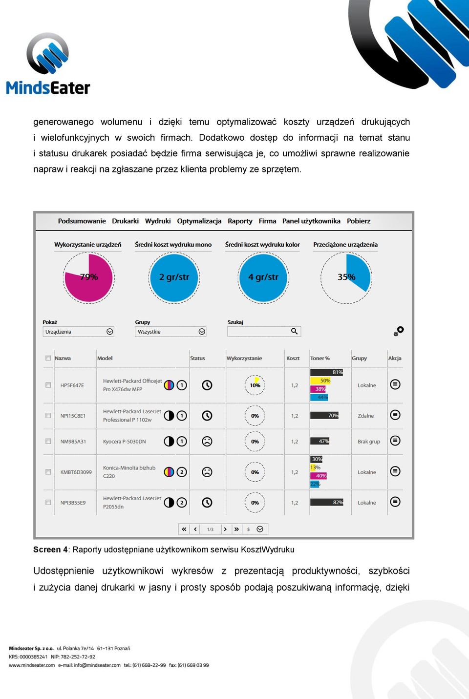 napraw i reakcji na zgłaszane przez klienta problemy ze sprzętem.