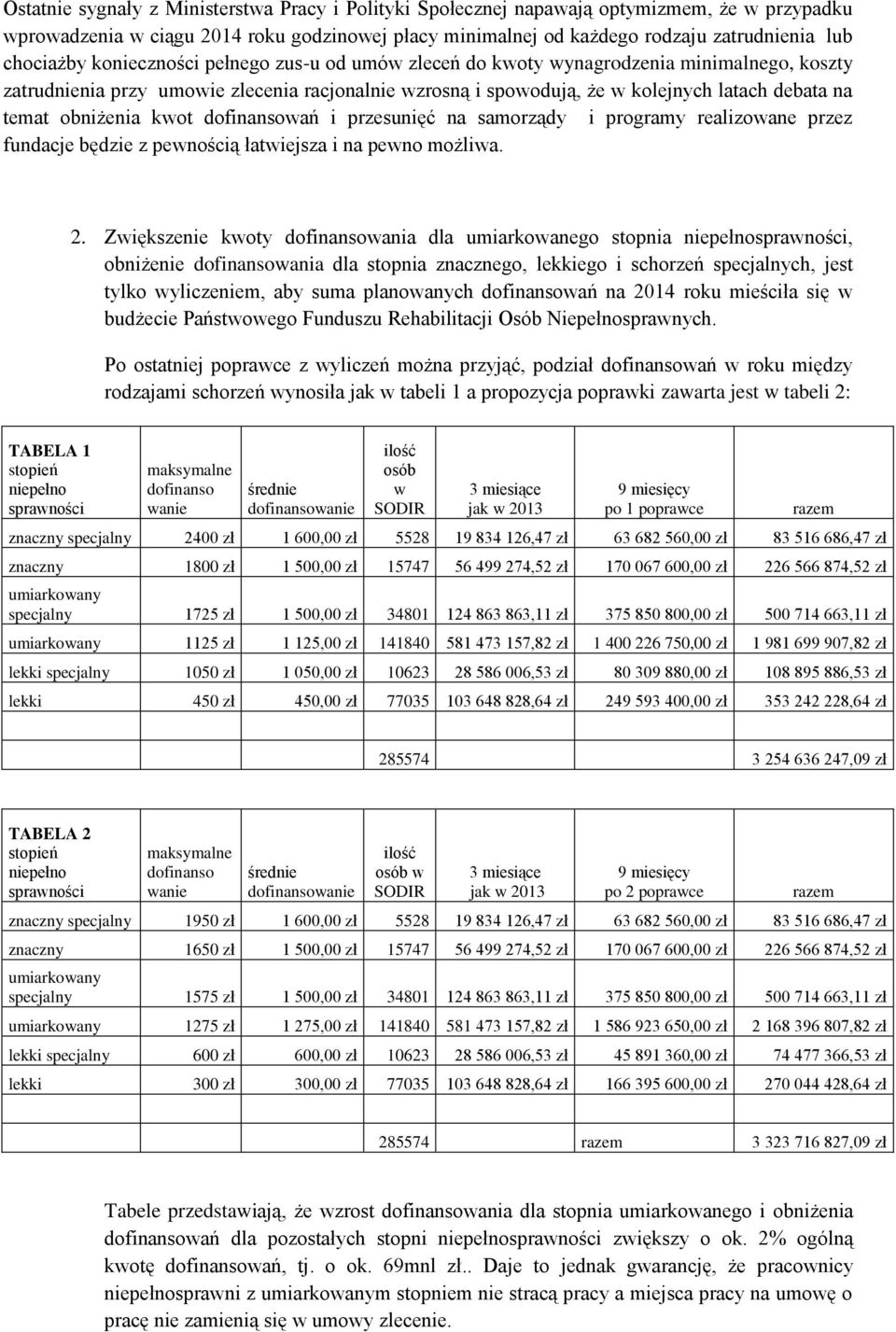 obniżenia kwot dofinansowań i przesunięć na samorządy i programy realizowane przez fundacje będzie z pewnością łatwiejsza i na pewno możliwa. 2.