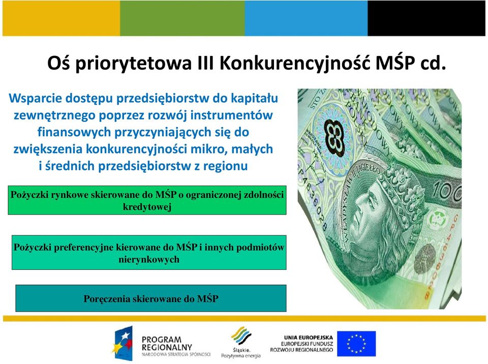przyczyniających się do zwiększenia konkurencyjności mikro, małych i średnich przedsiębiorstw z regionu
