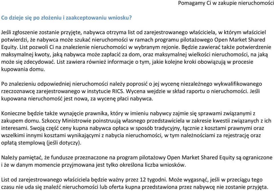 Market Shared Equity. List pozwoli Ci na znalezienie nieruchomości w wybranym rejonie.