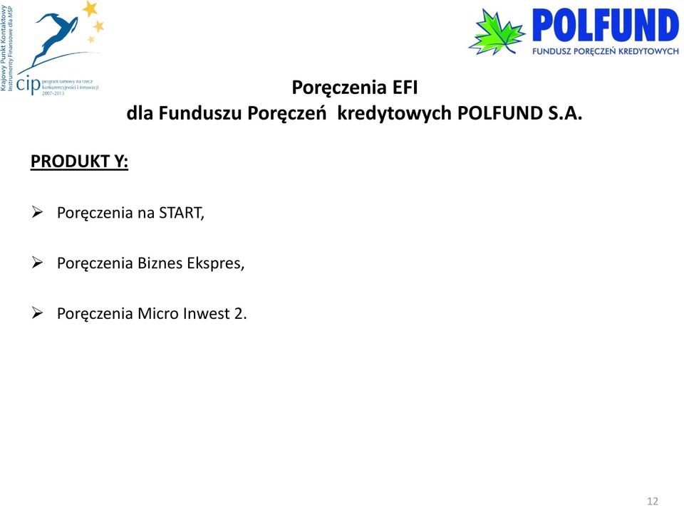 S.A. Poręczenia na START, Poręczenia